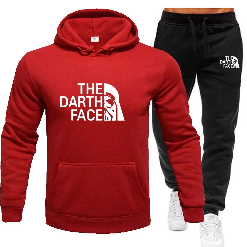 Men's sports and leisure outdoor hoodie set autumn and winter trendy printed hoodie hooded pullover - Shello's Creative Boutique