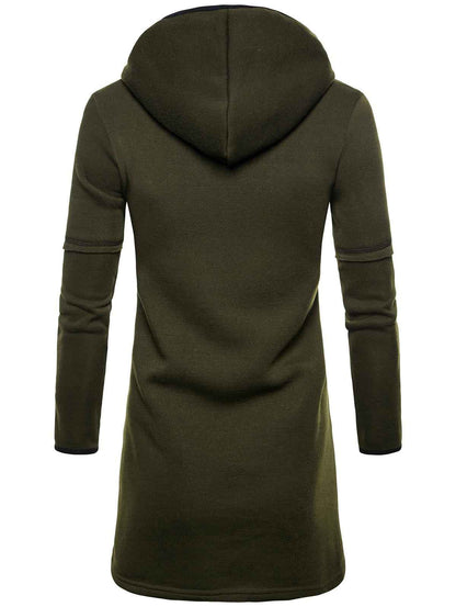 Open Front Long Sleeve Longline Hoodie