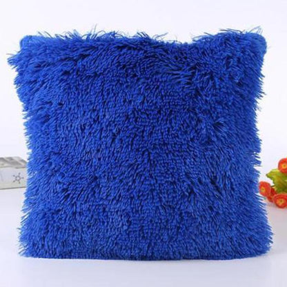 Solid Soft Plush Faux Fur  Decorative Cushion Cover Throw Pillows For Sofa Car Chair Hotel Home Decoration