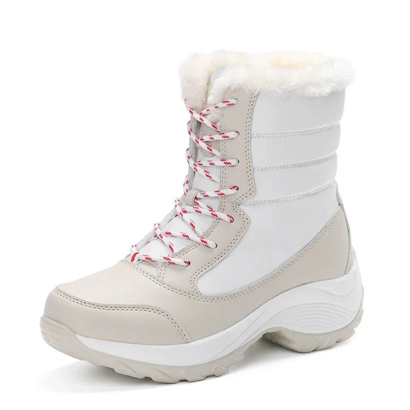 Snow boots, women's boots, flat heels, Martin boots, women's boots, lace up, women's cotton shoes, oversized outdoor travel - Shello's Creative Boutique