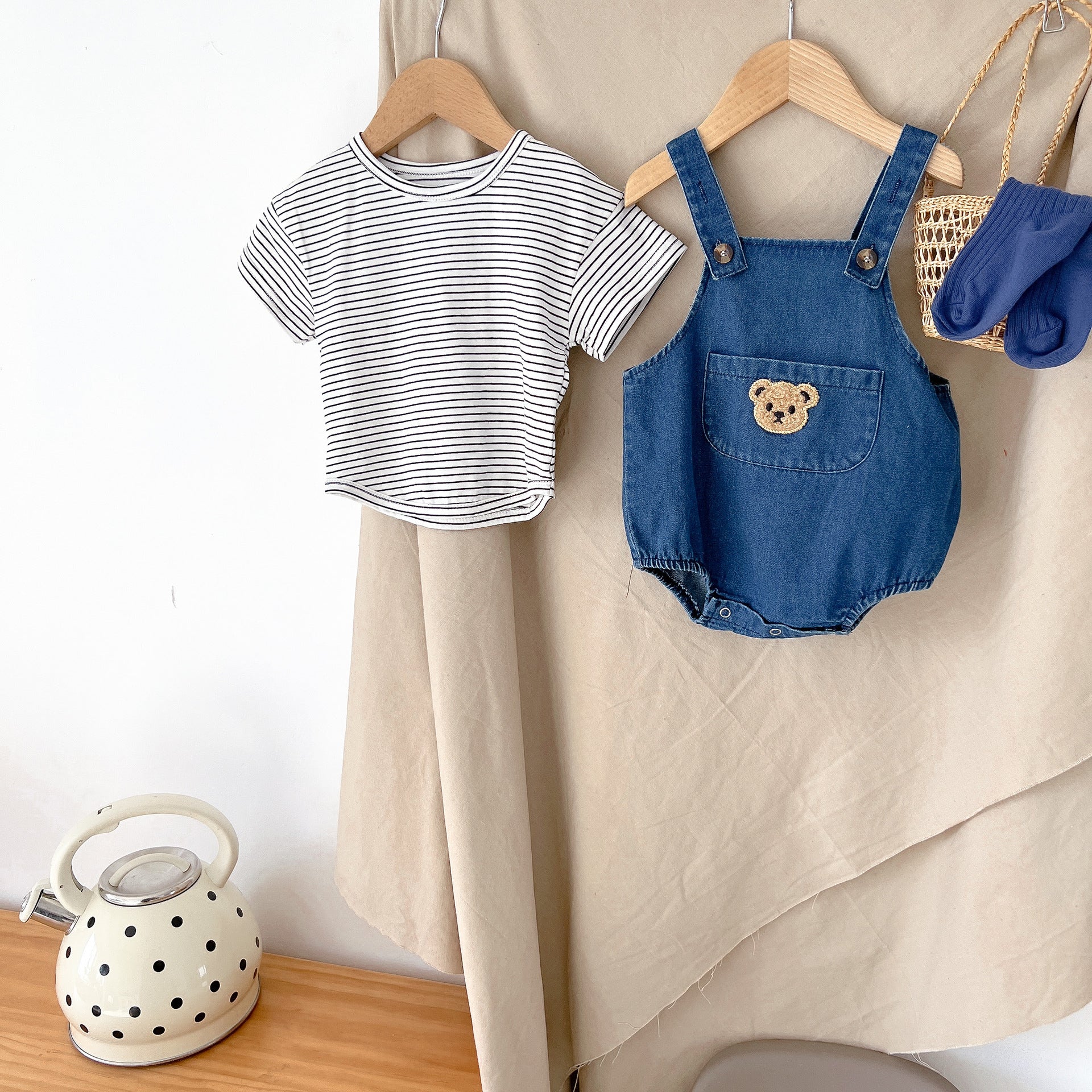 Bear Denim Overalls shorts children's clothing baby summer shorts Shello Creative Boutique