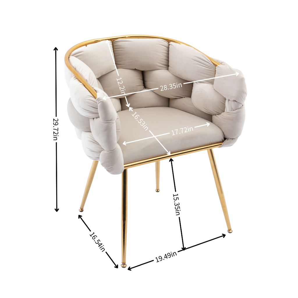 Luxury modern simple leisure velvet single sofa chair bedroom manicure table back chair beige Shello Creative Boutique