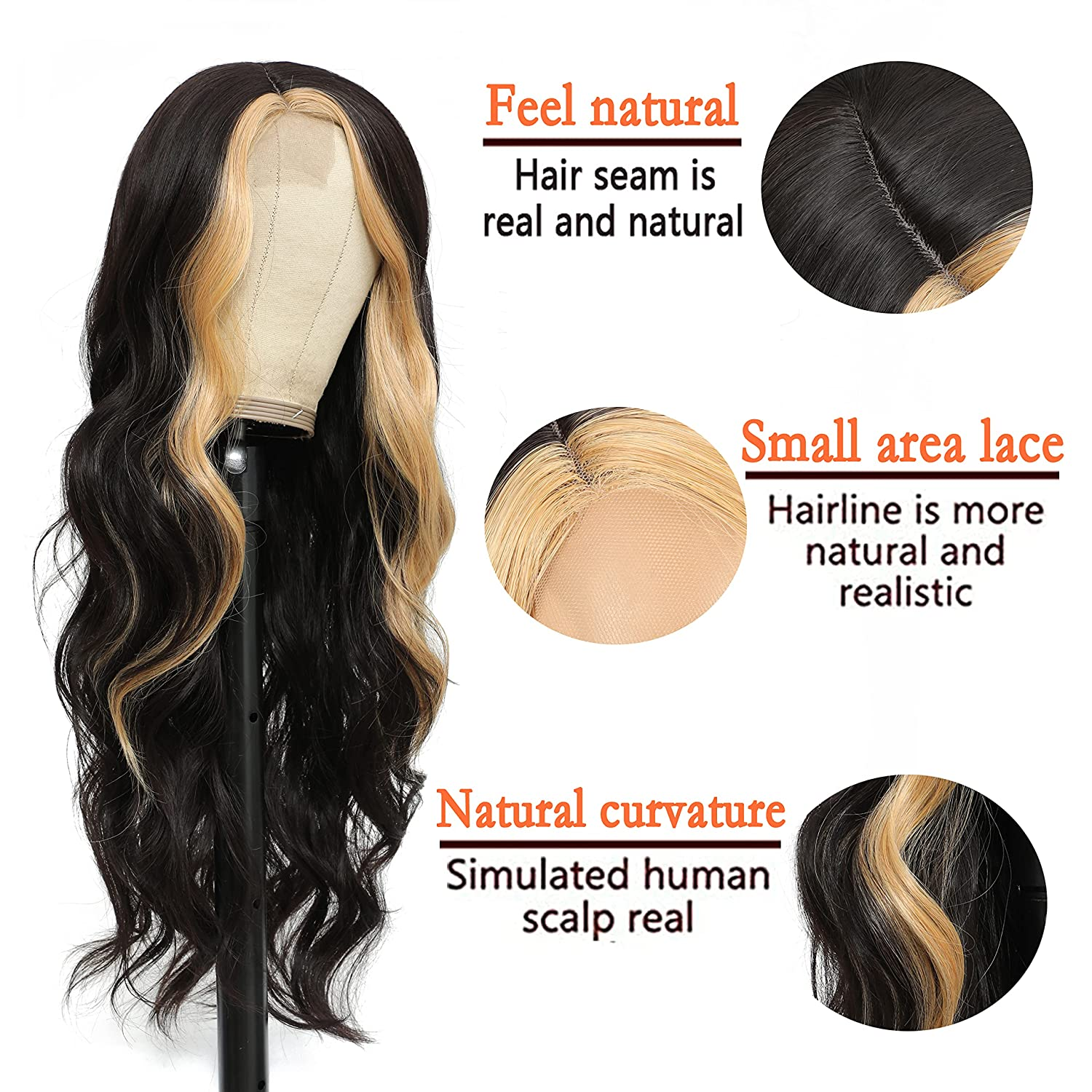 Synthetic European and American Wigs With Long Curly Hair Women's Front Lace Wigs