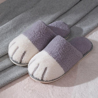Winter House Warm Fur Slippers – Cozy & Cute Cat Paw Design for Women - Shello's Creative Boutique