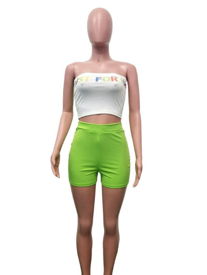 Sexy Crop Top And Shorts Two Piece Set Tracksuit Women Twotwinstyle 2 piece Sets eprolo