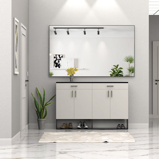 60 "x36" oversized modern square bathroom mirror with Balk frame decorative large wall mirror aluminum frame vertical or horizon eprolo