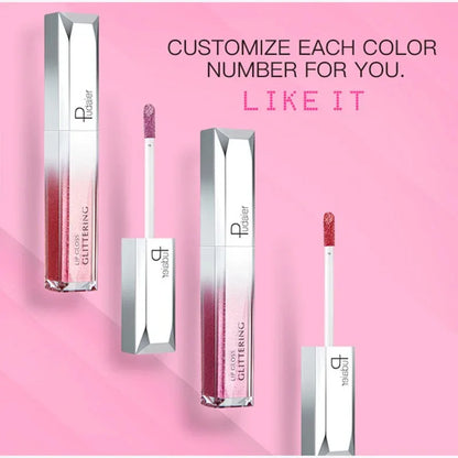Pudaier Metallic Glitter Shine Full Colour Lipstick Makeup Long-lasting Liquid Tint Lip Gloss - Shello's Creative Boutique