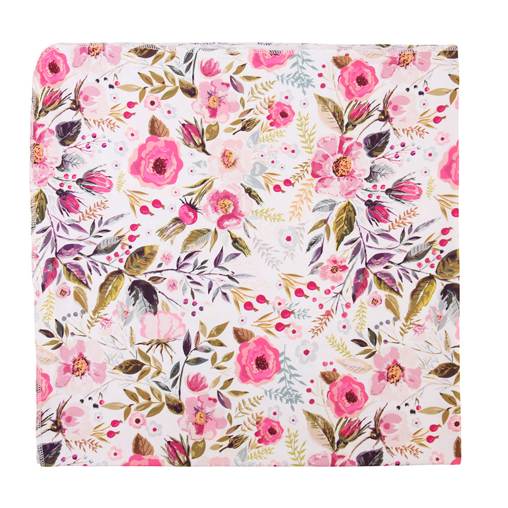 Newborn Photography Wrap Bow Hair Band Wrap Towel Set Baby Flower Blanket 2 Piece Set eprolo