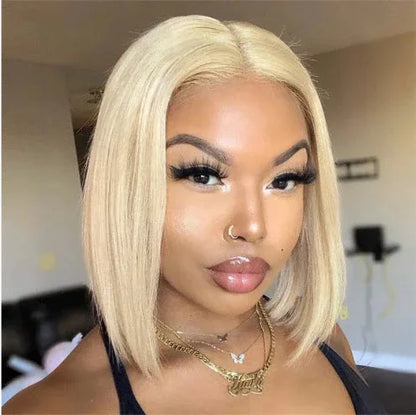 613 Blonde Bob Wig (Short, Straight Human Hair for Women) - Shello's Creative Boutique