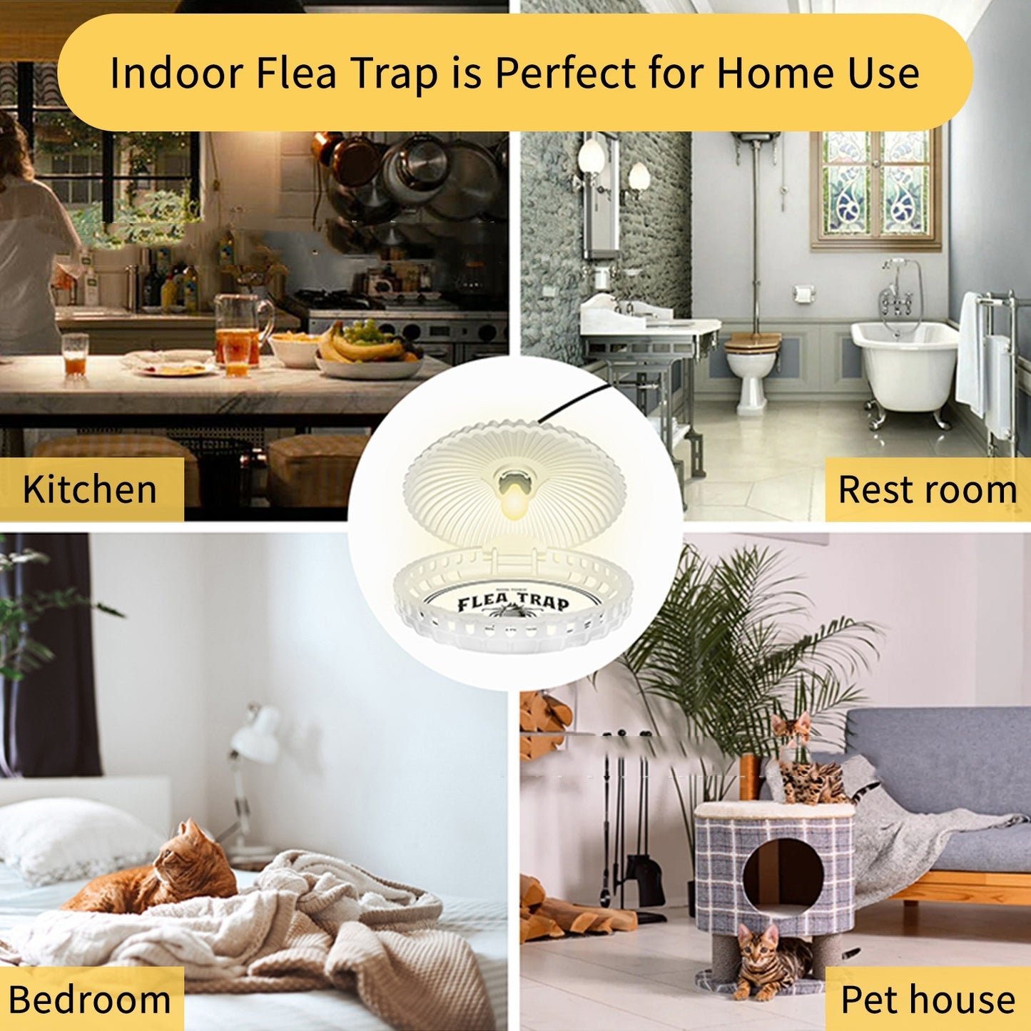 Shell-Shaped Flea Trap Lamp - Stylish Pet Household Flea Catcher