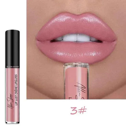 Nude Shiny Liquid Lip Gloss - Matte Glitter Shimmer Moisturizing Long-lasting Lipstick - Shello's Creative Boutique