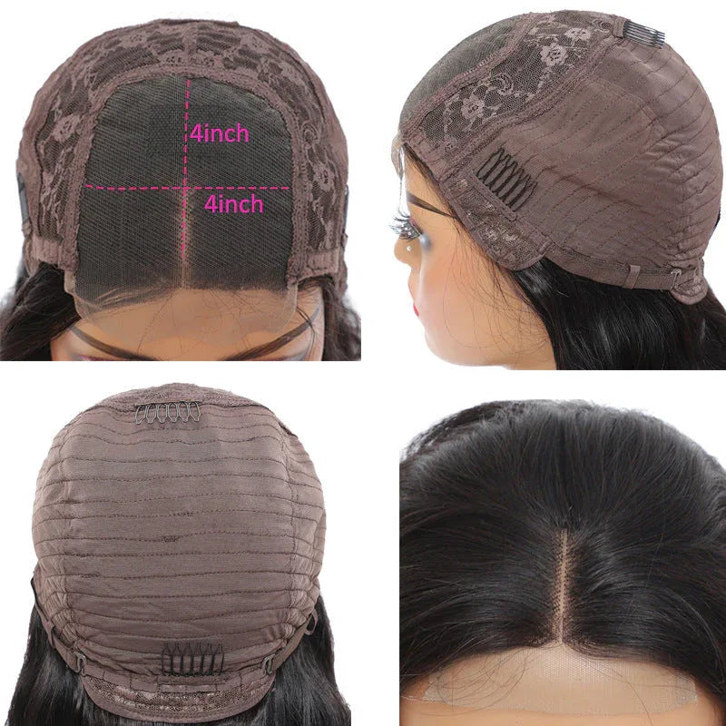 Chocolate Brown Straight Human Hair Wig - 4x4 Lace Closure - Shello's Creative Boutique