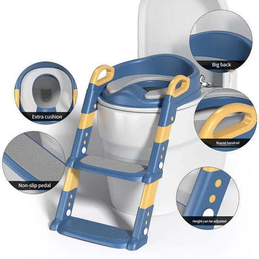 Stair Style Children's Toilet Boy and Girl Baby Toilet Folding Rack Step Stool Child Step Toilet Seat Ring Baby Potty Toilets eprolo