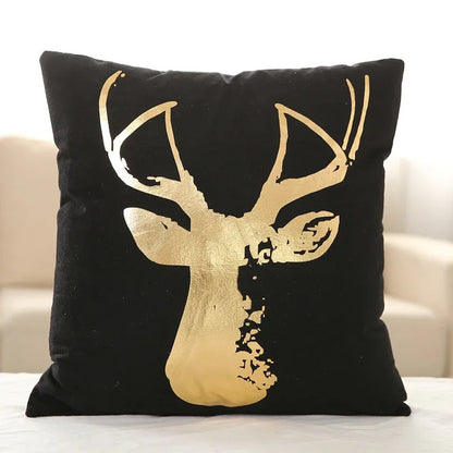 Luxurious Gold Foil Velvet Pillow Cover - Elegant 45x45cm Cushion - Shello's Creative Boutique