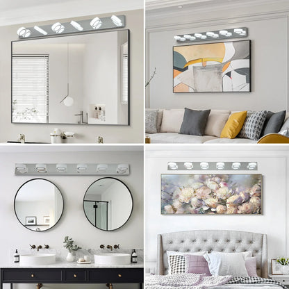 LED Modern Chrome 6-Light Vanity Lights Fixtures Over Mirror Bath Wall Lighting - Shello's Creative Boutique