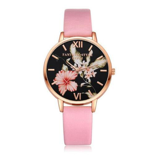 Women Flowers Bracelet Watch 