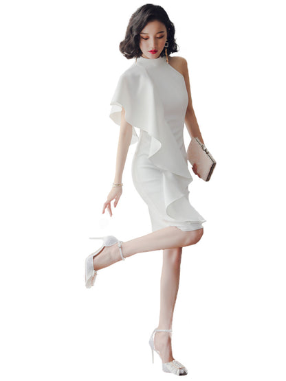 Party party white short evening dress - Shello's Creative Boutique