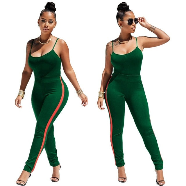 Fashion two piece set tracksuit women clothes Plus size Sexy halter top and pants eprolo
