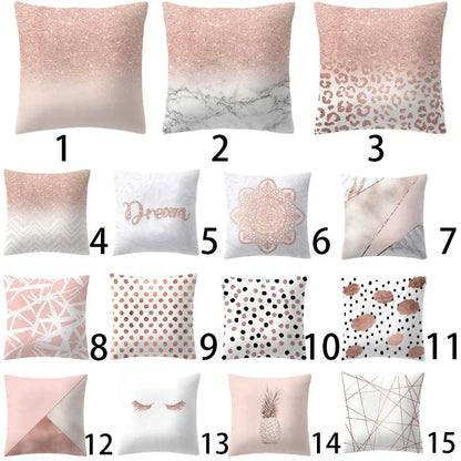 Rose Gold Pineapple Glitter Pillow Case - Glamorous 45x45cm Cushion Cover - Shello's Creative Boutique