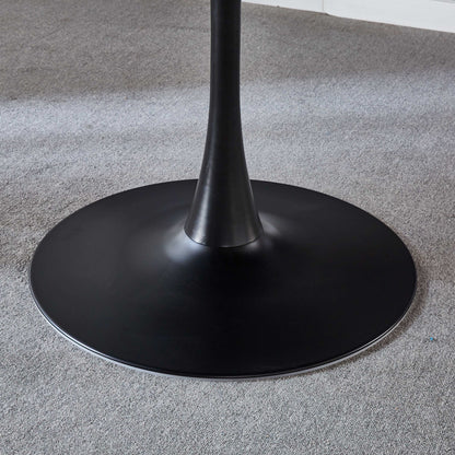 42" Black Tulip Dining Table | Mid-Century Round Pedestal Table