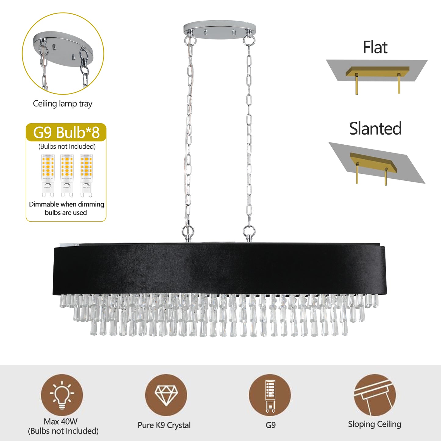 Modern Crystal Chandelier for Living-Room Cristal Lamp Luxury Home Decor Light Fixture eprolo