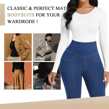 Bodysuit Body Hugging Body Lifting Body Shaping Women's Bodysuit Long Sleeve Body Slimming Cloth Body Shaping - Shello's Creative Boutique