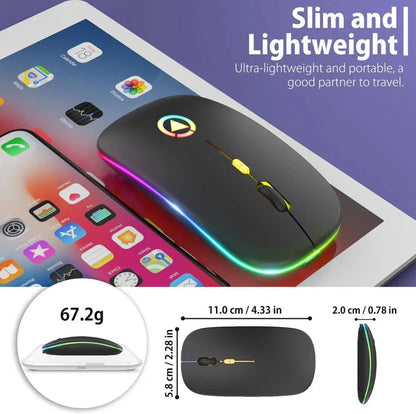 Wireless Mouse Bluetooth RGB Rechargeable Computer Silent Mause LED Backlit Ergonomic Gaming Mouse For PC Laptop - Shello's Creative Boutique