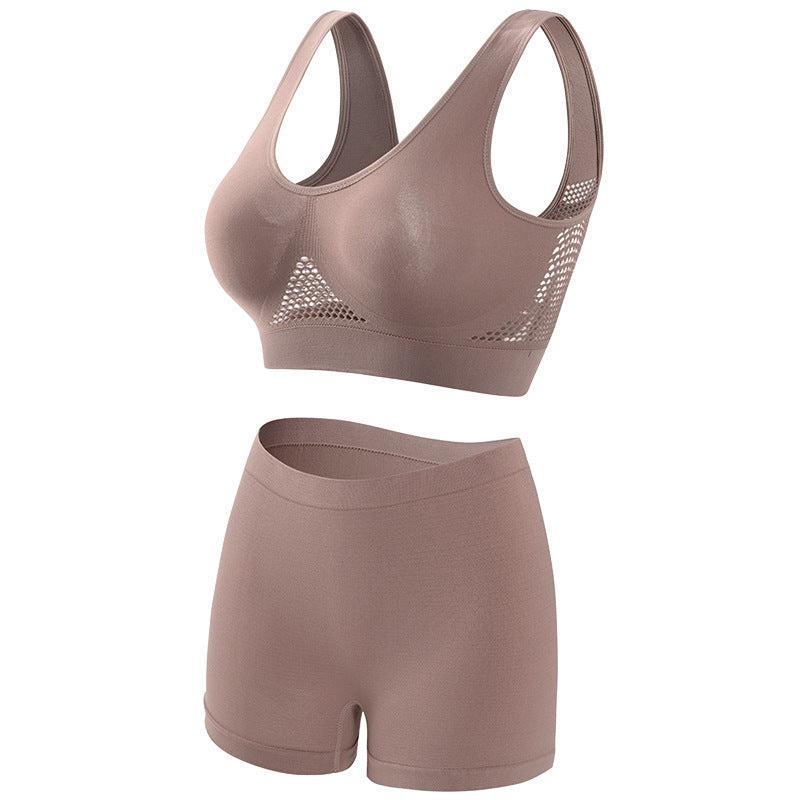 Large chest, small gathering, plus size lingerie for women weighing 200 pounds, seamless sports bra set eprolo