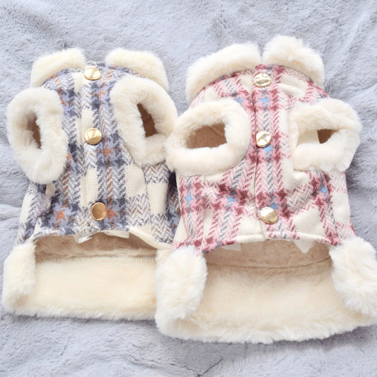 Dog clothing with warmth and plush that can be pulled vest teddy bear small dog cat pet clothing - Shello's Creative Boutique