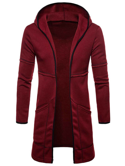 Open Front Long Sleeve Longline Hoodie