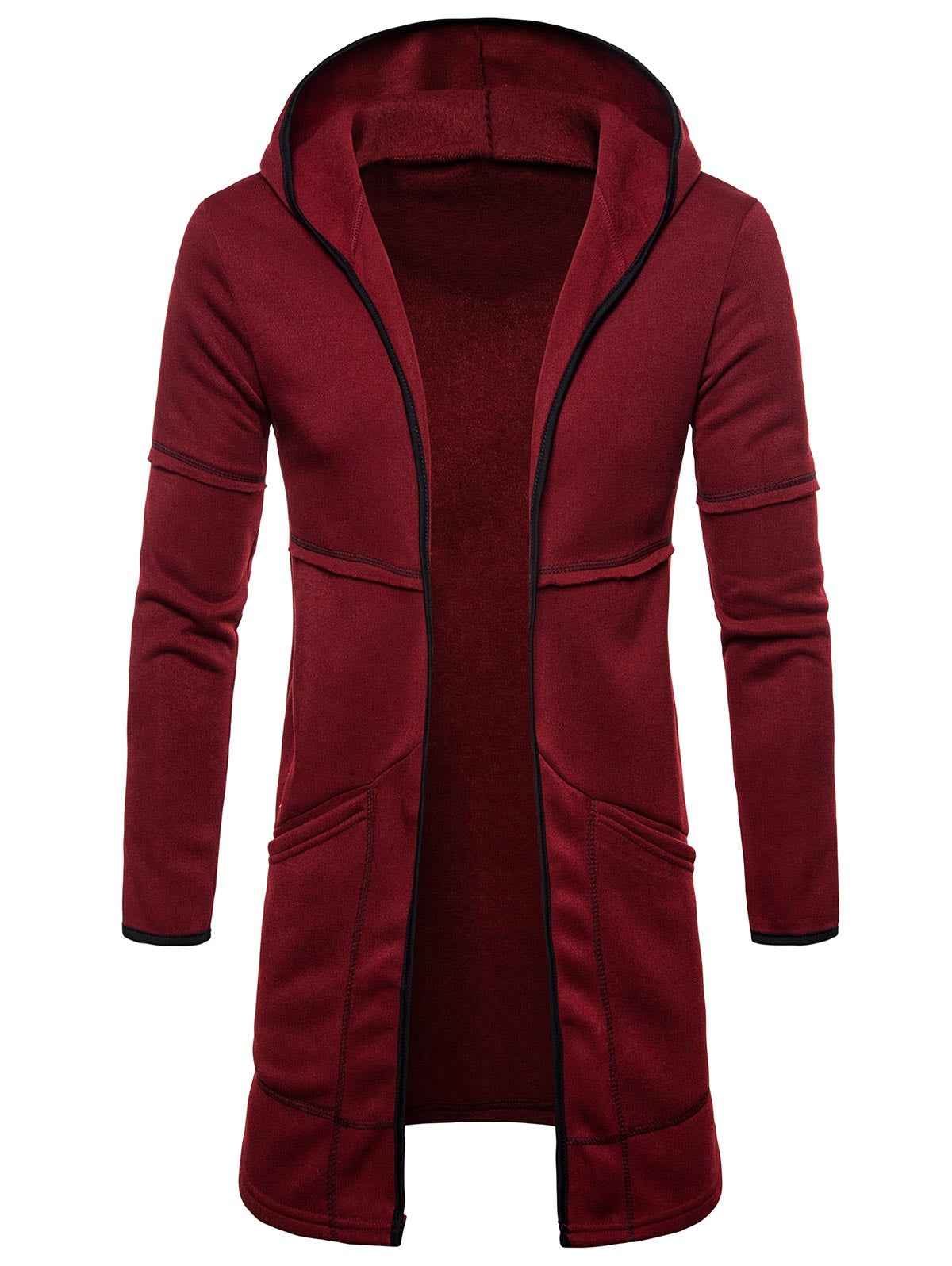 Open Front Long Sleeve Longline Hoodie