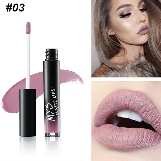 MYS Brand Makeup Matte Liquid Lipstick Tint Waterproof Make Up Long Lasting Lip Stick Nude Lip Gloss Cosmetics Batom - Shello's Creative Boutique