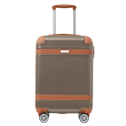 Hardshell Luggage Sets 3 Piece Carry-on Suitcase Double Spinner Wheels with TSA Lock for Men Women, Coppery (20in) - Shello's Creative Boutique