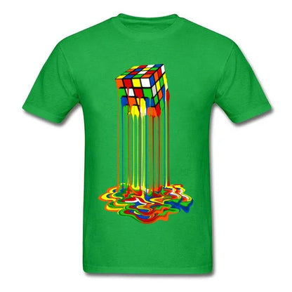 Good Quality Cube T-Shirts | Rainbow Abstraction Cube Sheldon Cooper T-Shirt | Big Discount - Shello's Creative Boutique