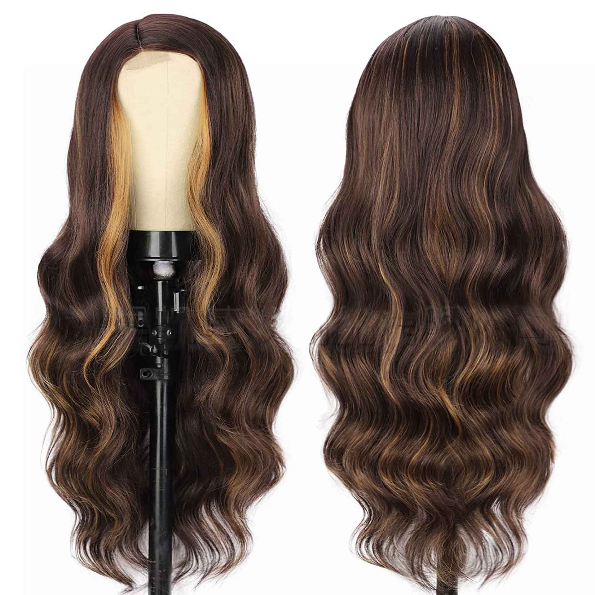 Synthetic European and American Wigs With Long Curly Hair Women's Front Lace Wigs