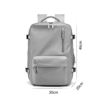 Waterproof Leather Laptop Backpack - 18 Inch Vintage Unisex School Bag for Men with USB Port - Shello's Creative Boutique