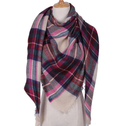 Winter Triangle Scarf For Women Brand Designer Shawl Cashmere Plaid Scarves Blanket Wholesale Drops - Shello's Creative Boutique