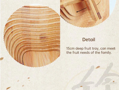 Folding Fruit Basket Creative Fashion Crafts Fruit Storage Basket Wooden Layer Tripod Bowl Outdoor Camping Supplies - Shello's Creative Boutique