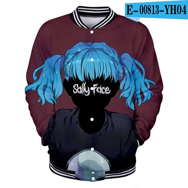 Sally face 3D jacket Hoodies New Hot Fall 3D baseball jacket Harajuku printing Sally face Baseball uniform Sweatshirt Men/Women eprolo