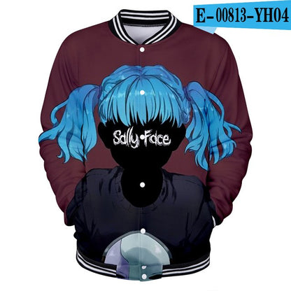 Sally face 3D jacket Hoodies New Hot Fall 3D baseball jacket Harajuku printing Sally face Baseball uniform Sweatshirt Men/Women eprolo