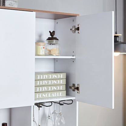 Farmhouse Coffee Bar Wine Cabinet – 68.89'' Rustic Kitchen Buffet with Storage for Dining & Lounge Spaces - Shello's Creative Boutique