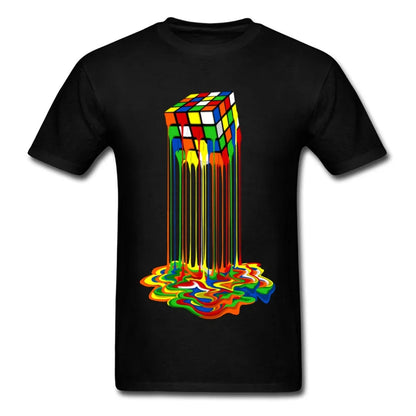 Good Quality Cube T-Shirts | Rainbow Abstraction Cube Sheldon Cooper T-Shirt | Big Discount - Shello's Creative Boutique