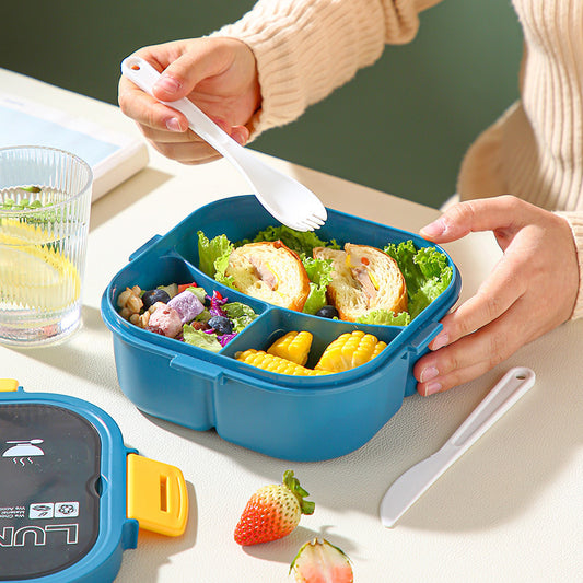 Classic simple microwaveable portable salad box lunch box with cutlery eprolo