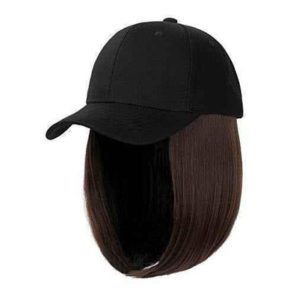 Short Straight Hooded Wig for Women - Chemical Fiber Headcover with Straight Hair - Shello's Creative Boutique