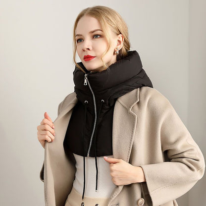 Down cold hat with warm matching coat fake collar hat thickened windproof outdoor cycling men's and women's same style toe cap eprolo
