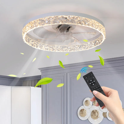 Modern Acrylic Ceiling Fan Light – Sleek, Smart & Silent Comfort - Shello's Creative Boutique