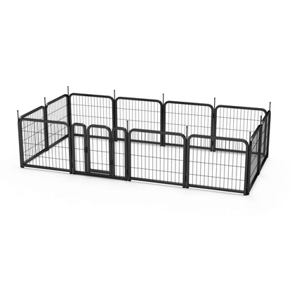 12-Panel Dog Fence - 24" Portable Indoor/Outdoor Pet Pen