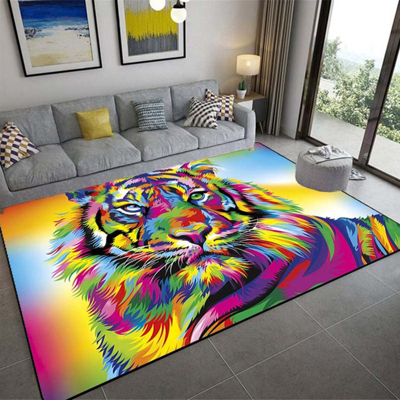 3D Three-Dimensional Animal Tiger Carpet - Realistic Living Room Floor Mat - Coffee Table Sofa Rug