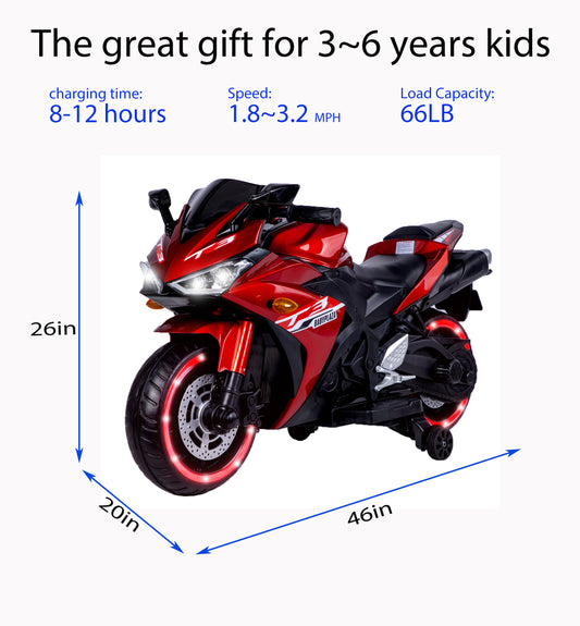 kids motorcycle 12V motorcycle for kids 3 4 5 6 years Boys Girls 12v7ah kids motorcycle ride on toy with Training Wheels eprolo