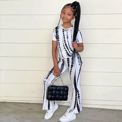 Children's Clothing Suit New Ins Style Children Clothing Girls Suit Printing Short-Sleeved Suit - Shello's Creative Boutique